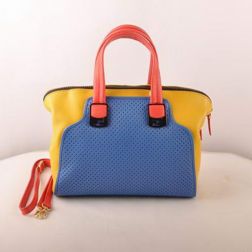 2545 Fendi Chameleon Punch Saffiiano Top Leather Zip Tote Bag 25